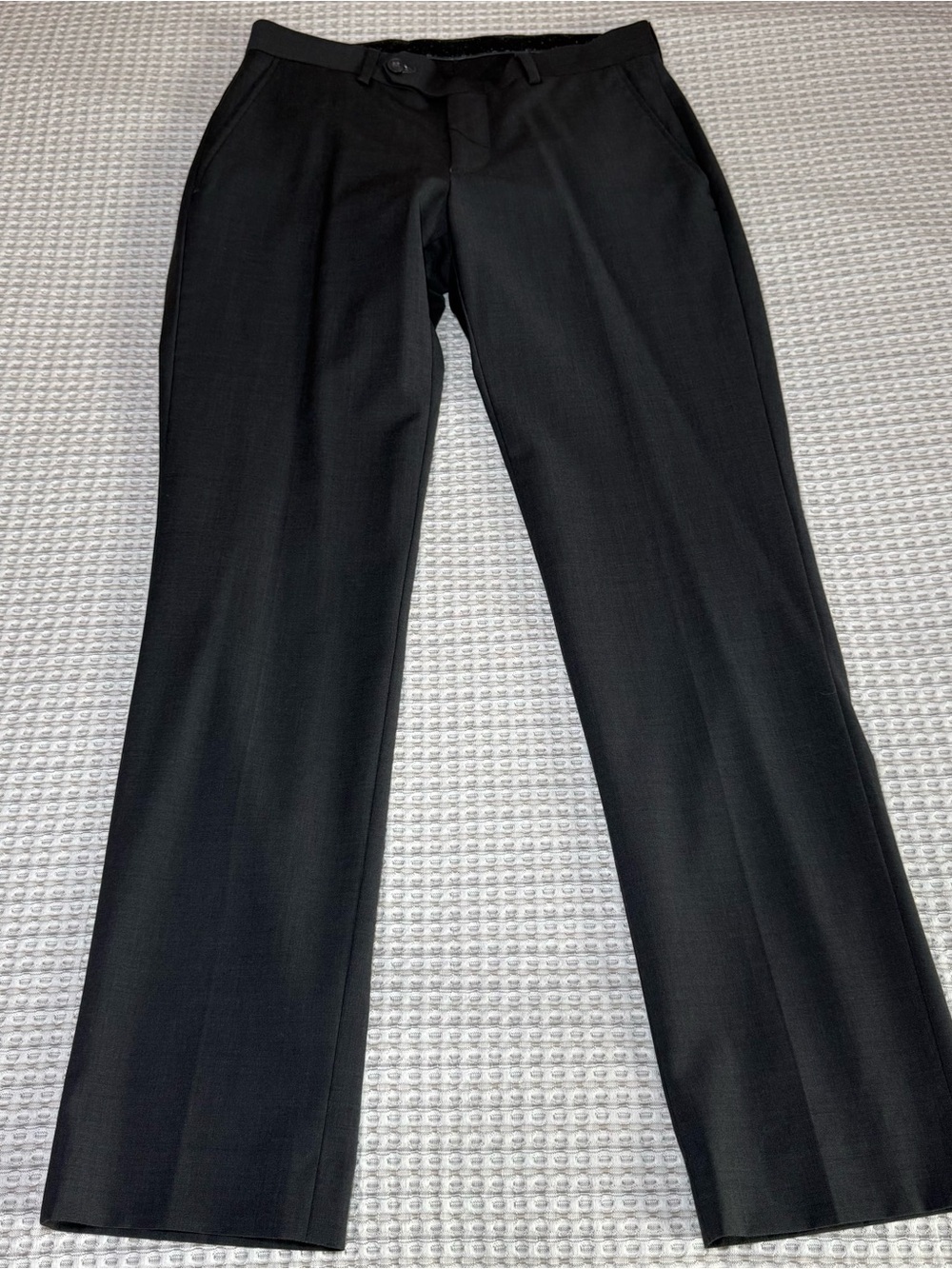 Bar III Mens Skinny Fit Dress Pants 30x30 Charcoal Gray Wool Blend Flat Front